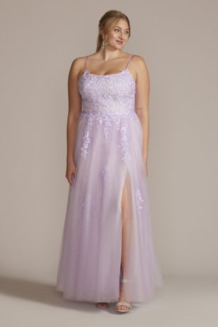Embroidered Lace Tulle A-Line Dress ...